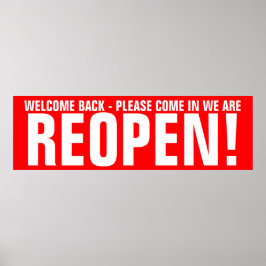 Poster Reabrir chamada de negócios para sinalização de aç