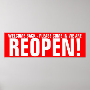 Poster Reabrir chamada de negócios para sinalização de aç