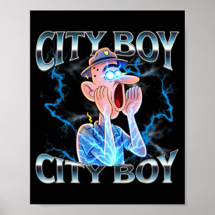 Poster Reação de meme de menino da cidade brainrot alto e