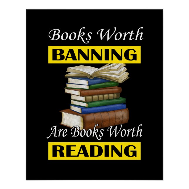 Pôster Read Banned Books Librarian Bookworm Book Reader (Frente)