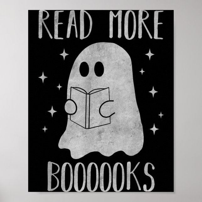 Poster Read More Boooooks Funny Cute Halloween Ghost Read (Frente)