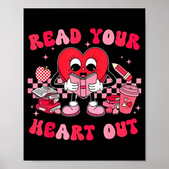 Poster Read Your Heart Out Valentines Day Teachers Book L (Frente)