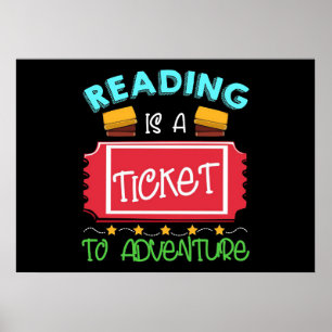 Poster Reader Gift Reading Is A Ticket To Adventure