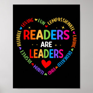 Poster Readers Are Leaders Reading Teacher Women Kids Boo