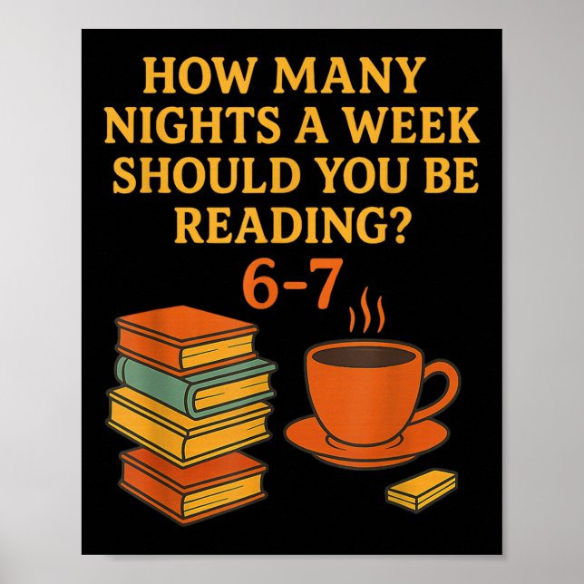 Poster Reading 67 Meme English Teacher Funny 6 7 Book Lov (Frente)