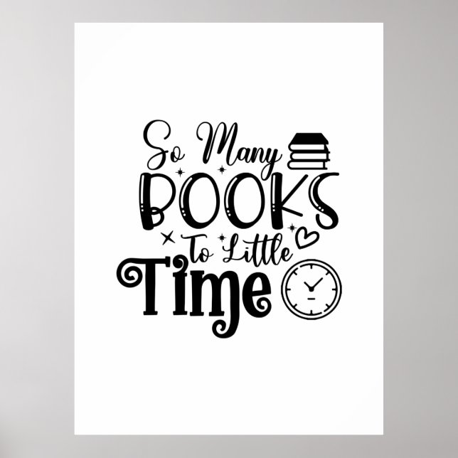 Poster Reading Art So Many Books So Little Time (Frente)