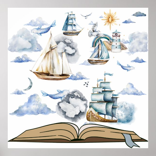 Poster Reading is a ticket to adventure (Frente)