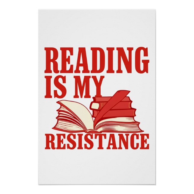 Pôster Reading Is My Resistance | Literary Liberation Art (Frente)
