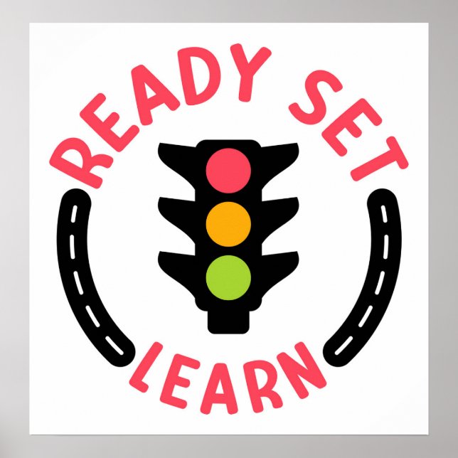 Poster Ready Set Learn – Traffic Light Inspired Logo (Frente)