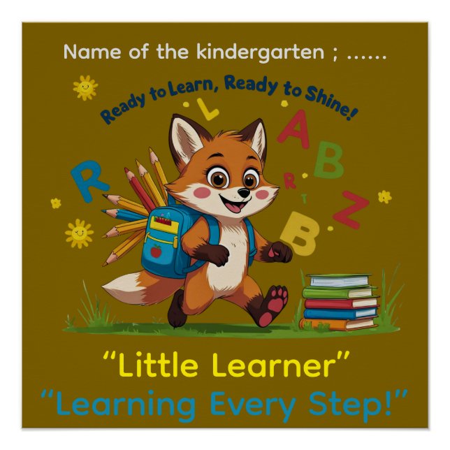 Pôster Ready to Learn, Ready to Shine!” – Kindergarten Mo (Frente)