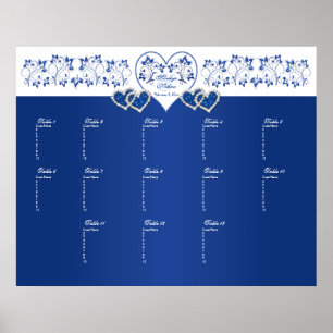 Poster Real Azul, Mesa Floral Branco