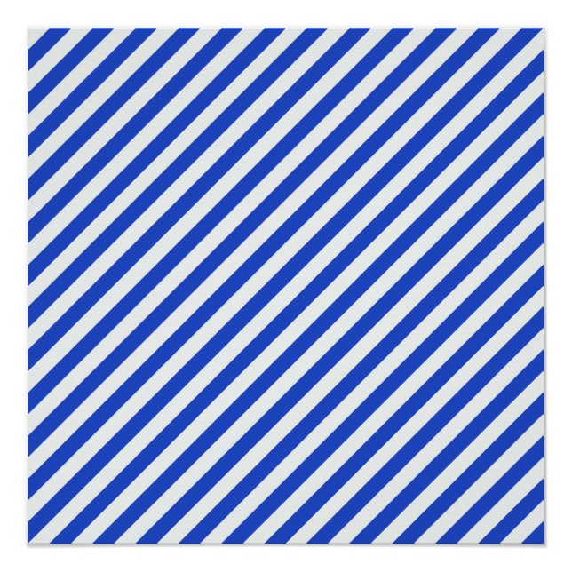 Pôster Real Blue Combination Stripes por Shirley Taylor (Frente)