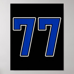 Poster Real Blue White Number 77 Jersey Player Uniform #