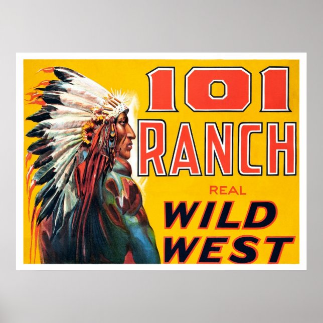 Poster Real Wild West Show, 1910. Publicidade Vintage (Frente)