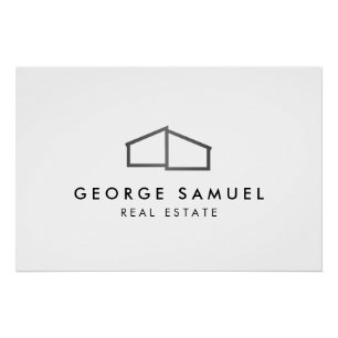 Pôster Realador de logotipo doméstico preto e branco