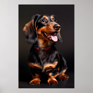 Poster Realismo Dachshund Retrato Vertical