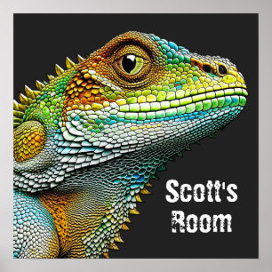Poster Realista Lizard Iguana Personalizado