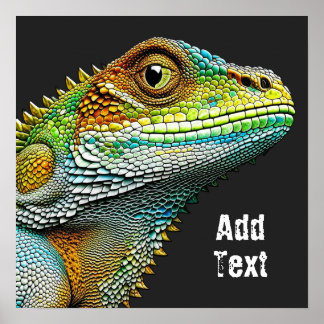 Poster Realista Lizard Iguana Personalizado