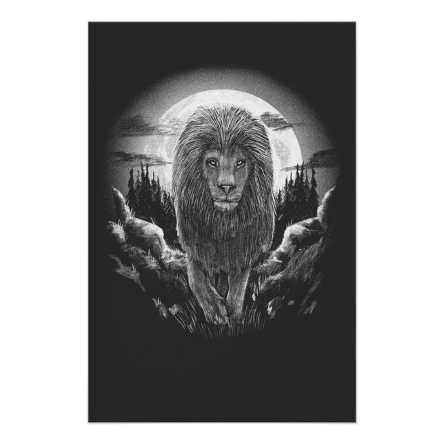 Pôster realistic Lion (Frente)