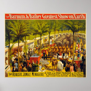 Poster realístico do circo da mistura variada da