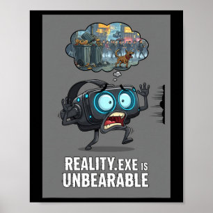 Poster Reality Exe é hilário insuportável Gamer Vr Jogos 