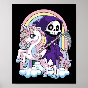 Poster Reaper Ridi Gótico Cute Halloween Grim Reaper Kawa