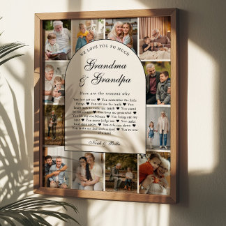 Poster Reasons We Love You Grandma & Grandpa Photo Grid