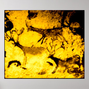 Pôster Rebanho de cervos de Lascaux