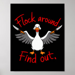 Poster Rebanho Engraçado em Volta Descobrir Pato Sarcásti