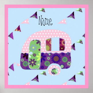 Poster Reboque shabbychic, camper, bunda de caravana