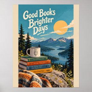 Poster Recanto de Leitura Aconchegante na Arte Ilustrativ