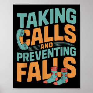 Poster Recebendo Chamadas E Prevenindo Quedas Dedicação d