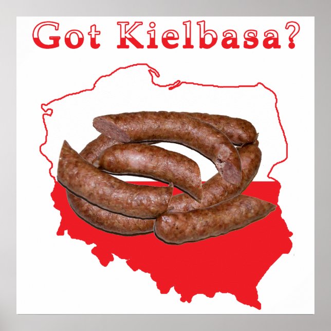 Poster Recebi o mapa polonês de Kielbasa (Frente)