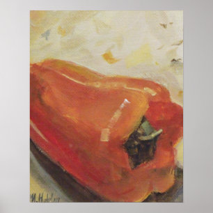 Pôster Receita da cozinha do pimentão da pimenta vermelh