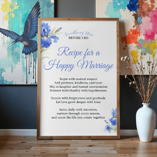 Poster Receita de Algo Azul para uma Feliz Casamento