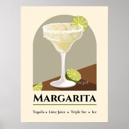 Poster Receita de Arte de Margarita Mexicana Clássica com
