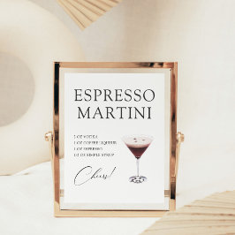 Poster Receita de Bar de Coquetel Espresso Martini