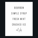 Poster Receita de Cocktail da Mint Julep<br><div class="desc">Receita de Cocktail da Mint Julep</div>