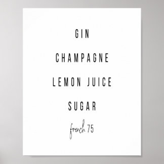 Poster Receita de Cocktail em França 75