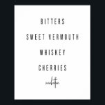 Poster Receita de Cocktail Manhattan<br><div class="desc">Receita de Cocktail Manhattan</div>