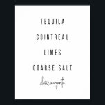 Poster Receita de Cocktail Margarita<br><div class="desc">Receita de Cocktail Margarita</div>