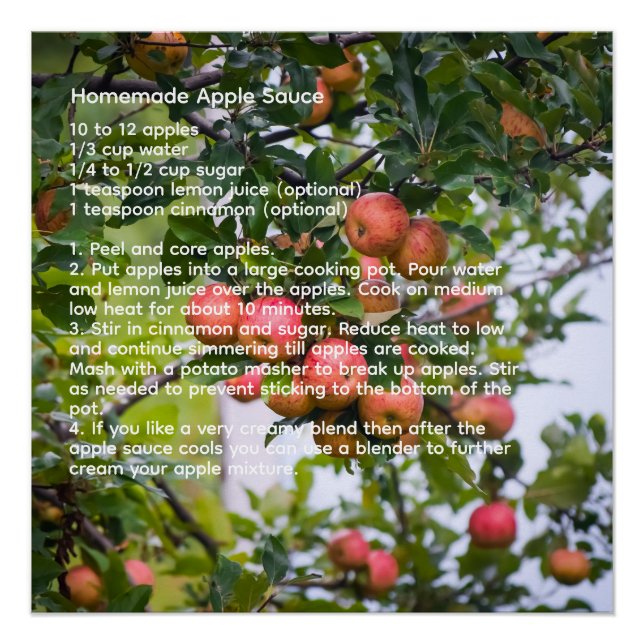 Pôster Receita de Molho de Maçã (Frente)