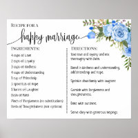 Receita de um sinal de casamento feliz azul de pre