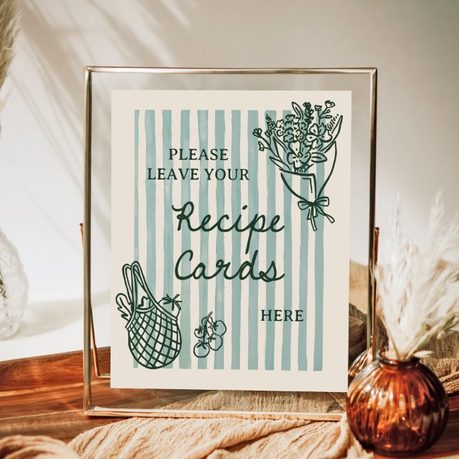 Poster Receita Desenhada à Mão Para Chá de Noiva Off The  (Criador carregado)