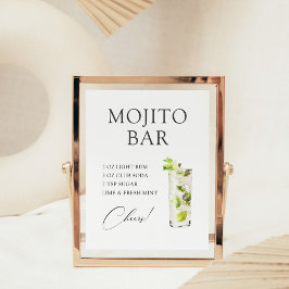 Poster Receita do Bar coquetel Mojito