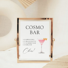Poster Receita do Bar de Coquetel Cosmo