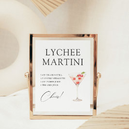Poster Receita do Bar Lychee Martini Cocktail