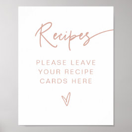 Poster Receita do Chá de panela rosa-rosado MARLO Boho