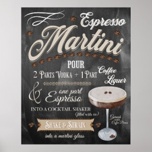 Poster Receita do quadro calcário Espresso Martini