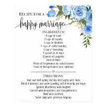 Receita para Casamento Feliz Azul Presente